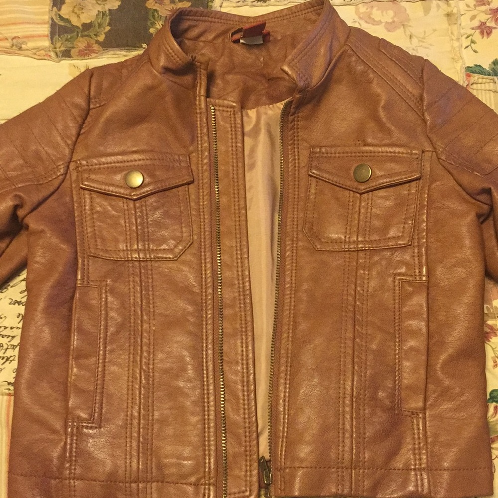 Arizona jeans girls leather jacket size 5Y